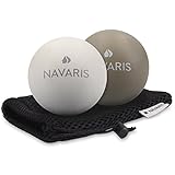 Navaris Massageball 2er Set Faszien Massage - Selbstmassage Gummi Faszienball Lacrosse Ball Trigger Point - Fuß Roller Triggerpunkte