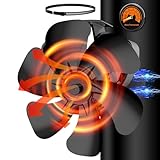 semai Kaminventilator Magnetisch, 6 Blättern Leiser Kamin Ofenventilator ohne strom mit Thermometer für Holz/Brennholz/Feuerstelle/Ofenrohr - 1pcs Ersatzteil Ring