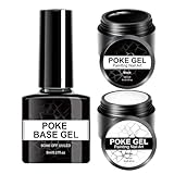 Gel-Set für Nägel, 3-teiliges Maniküre-Set, Nageldesign-Set mit Basislack und Gel zur Dekoration, für Erwachsene, Anfänger, Salon zu Hause, Zeichnung, Spitze, Wellenblume