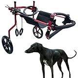 KAJILE Verstellbarer 2-Rad-Hunderollstuhl, XL-2 Größe für behinderte Hund Hinterbeine Rehabilitation, geeignete Höhe 50-65cm, Breite 21-28cm, Länge 30-40cm
