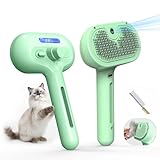 Fellbürste für Haustiere mit elektronischem Sprühnebel – sanftes Enthaarungswerkzeug für Katzen und Hunde, reduziert Haarausfall, einfach zu bedienen, weiche Borsten, fördert gesundes Fell, kommt mit