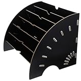 MAGICLULU Mehrstöckiger Stapelbarer Holz organizer Dokumente Multifunktionaler Tisch Aktenhalter für Büro Lehrer Studenten Platzsparender Schwarzer Papier Magazinhalter