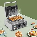 MEELRYD Waffeleisen Waffelautomat für 5 leckere Waffeln am Stiel, Temperatur einstellbar von 50˚C bis 300˚C 5 min Timer Antihaftbeschichtung Edelstahlgehäuse 220V, 1550W