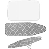 Bügelbrettbezug Geeignet für 120cm*41cm Bügelbrett, Bügelbrett Bezug XXL, Reine Baumwolle Bezug Bügelbrett Elastisch, Bequeme Polsterung, für Schnelles und Einfaches Bügeln