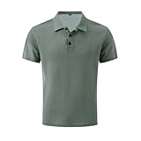 Breeze Shirts for Men- Ultra Comfortable Polo Shirt Textured Breathable Silky Breeze Shirt (Green,3XL)
