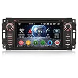 Erisin 8-Kern 4GB+64GB Android 13 GPS Autoradio für Jeep Compass Patriot Chrysler 300C Dodge Avenger Journey RAM 1500 Unterstützt IPS Bluetooth 5.0 CarPlay Android Auto DAB+ WiFi 4G RDS OBD2 Canbus