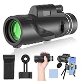 PAHTTO Monokulares Teleskop, Monokular 80x100 mit BAK4-Prisma und FMC-Objektiv, HD Monokular Teleskop Fernrohr mit Smartphone-Adapter und Stativ, für Vogelbeobachtung Jagd Wandern Konzert Sport