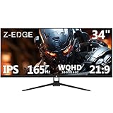 Z-Edge 34 Zoll UWQHD Gaming Monitor Ultrawide 165Hz (DP) 100Hz (HDMI) 1ms MPRT, 3440x1440, 21:9 IPS, 100% sRGB, FreeSync, HDMI, DisplayPort, Schwarz
