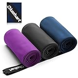 Mikrofaser Handtuch 3er Set (30*50cm): Schnelltrocknend & Kompakte Microfaser Sporthandtuch, für Reisehandtuch, Badetuch, Fitness, Strandtuch und Sport Handtücher (Lila + Marineblau + Dunkelgrau)