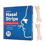 Nasenpflaster Schnarchen 50 Stück, Nasenpflaster Besser Atmen, Nasal Strips Lindern Eine Verstopfte Nase Aufgrund Schnupfen, Allergien,Anti Schnarch Nasenstrips für Einfacheres Atmen Bei Schlaf