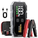 YUSMAN Starthilfe Powerbank für PKW | 6000A Autobatterie Booster für alle Fahrzeuge & 10.0L Diesel mit LED-Taschenlampe, Großdisplay & Springkabel – Ideal für SUV, Motorräder, Rasenmäher