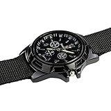 Uhren Herren Band Sport Mens Racing Black Gemius Stoffuhr Herrenuhr Kinder Armbanduhr Jungen Ziffernblatt Mit Zahlen (Black, One Size)