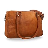 Gusti Umhängetasche Leder- Emily Damen und Herren Umhängetasche Handtasche Shopper Ledertasche Braun Leder