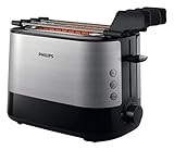 Philips HD2639/90 – Toaster (730 W, extra großer Schlitz, Zubehör für Sandwichs), Schwarz und Silber