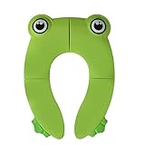 Faltbarer Toilettensitz Kinder Toilet Seat - Toilettensitz Kinder Faltbar, Tragbar Kinder Toilettentrainer Sitz, Reise Töpfchentrainer Mit Aufbewahrungstüte, Grün Frosch