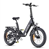 Fafrees ENGWE E-Bike Herren 20 Zoll mit Drehmomentsensor, 48V 13,5Ah Akku, bis zu 120KM, 2h Schnellladung, App & LCD Display, Elektrofahrrad mit Vollfederung, L20 3.0 Boost (Schwarz)