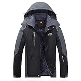 Generisch Jacken Herren Winter Softshelljacken Herren-Jacke, winddicht, zweiteilig, leicht, mit, Outdoor-Sportbekleidung, Oberteile Outdoor Stilvolle Jacken Herren (Black, XXXXXL)