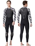 Owntop Neoprenanzug für Damen Herren - 3mm Neopren Tauchanzüge Wetsuit Langarm, Thermisch Verdickte Badebekleidung mit Reißverschluss Hinten UV 50+, Herren 3XL