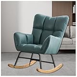 HJXBD888 Schaukelstühle mit Armlehne, Gepolsterter Relaxing Chair Baby Stillsessel, Belastbarkeit bis 120 kg für Wohnzimmer/Schlafzimmer/Balkon,Green