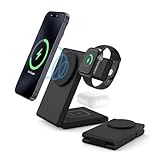 allchn 3-in-1 kabellose Ladestation, kabelloses Ladegerät für Apple-Geräte, 15 W, schneller kabelloser Ladeständer für iPhone 16/15/14/13/12/11, Handy- und Uhren-Ladeständer für Apple Watch, Airpod