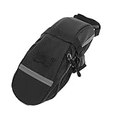 HEMOTON Taschen für Sattelstützen Gepäckträgertasche Fahrradtasche drunter Tasche mit erweiterter Fahrradaufbewahrung Fahrrad Satteltaschen Fahrradtasche unter dem Sitz Segeltuch Schwarz