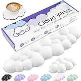 Sushret Wolke Handballenauflage Tastatur, Ergonomisches Wolke Handauflage Tastatur Mit PU Leder Memory Schaum, Niedliche Wolken Wrist Rest Pad Für PC/Gaming/Arm Handpolster/Computer– Weiß