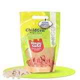 ChildGen Kinetischer Sand, Natürlich, ungiftig, Magischer Sand, Magic Sand, Sandkasten, Deckel mit Ausstehform, antibakteriell, Spielsand, Spielzeug Kinder ab 3 Jahren, 907g
