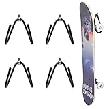 JAZBREY 4er-Pack Skateboard-Wandhalterung, Longboard-Wandhalterung, Aufbewahrungsdisplay für Wandhalterungen - inklusive Hardware, Aluminium