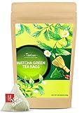TeeLux Grüner Tee mit Matcha 100 Stück, Vegan, Super Antioxidans, Kalorienfrei, Mischung aus japanischem Matcha und Sencha Grüntee, klassischer Geschmack