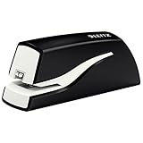 Leitz Elektrisches Büroheftgerät für 10 Blatt, Batteriebetrieb, Inkl. Heftklammern, Schwarz, NeXXt-Serie, 55660095