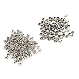 100 Sets 8 X 8 Mm Doppelkappennieten Metall Leder Handwerk Reparaturen Nieten Spike Dekoration (Silber)