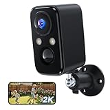 BECAMSO Überwachungskamera Aussen Akku Kamera Kabellos: 2K WLAN Kamera Outdoor mit Bewegungsmelder - Überwachungskamera Innen mit Monitor Alarmanlage Nachtsichtfunktion - WiFi Camera