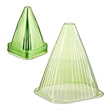 Relaxdays Pflanzenhut, 32er Set, Schneckenschutz, Frostschutz, HxBxT: 22 x 19 x 19 cm, Pflanzenschutzhauben PVC, grün
