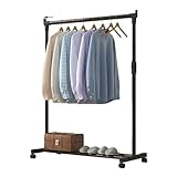 Kleiderständer mit Rollen, Teleskop Kleiderständer, Teleskop Kleiderständer aus Metall auf Rollen, Teleskop verstellbarer Wäschesack für Wohnzimmer mit verschiedenen Trockenhöhen