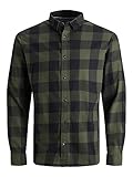 JACK & JONES Herren Hemd Jjegingham Twill Shirt L/S Noos, Dusty Olive, L