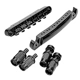 TOYANDONA Saiten Gitarrenbrücke aus Metall mit Löchern Langlebig und Verschleißfest Ersatz für Elektrische Gitarren Inklusive Sattel und Tailpiece Geeignet für Gitarrenzubehör und Reparatur