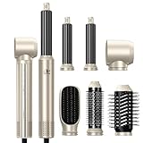 Hair Styler 6 in 1 Airbrush 6 in 1 Air Styler mit Haartrockner, Haarbürste, Lockenwickler, Glättbürste, Airbrush Haar zum Trocknen, Locken, Glätten, Plüsch, 110.000 U/min