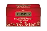 Twinings ENGLISH BREAKFAST Schwarzer Tee im Teebeutel - kräftiger Schwarztee aus hochwertigen Teeblättern, gepflückt in Sri Lankas & Indiens besten Teegärten, 1er Pack (25 Beutel)