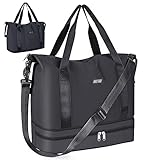 Sporttasche Faltbare Reisetasche mit Schuhfach und Nassfach, CS COSDDI Wasserabweisende Weekender Gym Travel Bag Handgepäck Tasche Trainingstasche für Damen Herren