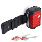 Akku Wandhalterung für Einhell 18V Akkus Power X-Change - robuste platzsparende Halterung, Aufbewahrung für 3 Akkus, 5 Schrauben & 5 Dübel, Einfache Montage mit Einrastfunktion [Made in Germay]