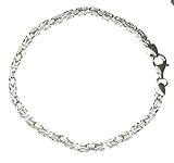 Königsarmband 925 Silber 3 mm 19 cm Silberarmband Armband Königskette Damen Herren original italienische Byzantiner Kette Schmuck ab Fabrik tendenze Italy D-BZ3-19