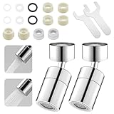 360° Drehbar Wasserhahn Aufsatz Schwenkbar, M22-M24 Luftsprudler für Wasserhahn mit 2 Wasserausgabemodi, Austausch Wasserhahn Aufsatz für küche für Küche Wasserhähne