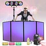 MOOVING LIGHT & SOUND - Lichtpaket – DJ-Front mit Hülle – Gestell DJ Astro Projektor – Nebelmaschine LED Astro – Abend DJ Party