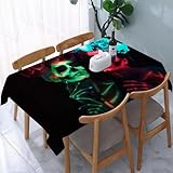 YOIUE Tischdecke Rechteckig Abwaschbar,Neon-Make-up für Halloween oder Dia De Mertos,Table Cloth für Küche,Esstisch,Couchtisch,Parteien,Abendessen137 x 183 cm