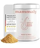 mammaly Shiny Hair Futtertopping für Hunde - Haut & Fell Pulver & Topping mit Lachsöl, Omega 3, Bierhefe & Biotin bei Juckreiz - 150g inkl. Messlöffel, Konzentrat bis 2 Monate Reichweite