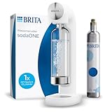 BRITA Wassersprudler sodaONE (weiss) inkl. CO₂-Zylinder und BPA-freier PET-Flasche | Macht aus Leitungswasser prickelndes Sprudelwasser (bis zu 60l pro Zylinder) – Sprudelwasser Maschine für zuhause