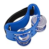Percussion Foot Tambourin Metal Jingle Bell Ergonomische Gebogene Struktur Elastischer Riemen für Zeitbesitzer Gitarristen Sänger Songwriter (BLUE)