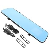 NIYANGLE Rückspiegelkamera 2,4 Zoll Dünn mit Front und Rückfahrkamera Dashcam mit Bewegungserkennung Parkassistent für Fahrzeuge Kompakte Spiegel Dashcam