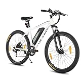 Hiland 26 Zoll Elektrofahrrad, 7 Gang 250W Motor E-Bike für Männer Frauen, Herren und Damen Elektro-Mountainbike mit Scheibenbremsen, 36V 7.8Ah Akku E-MTB, Weiß