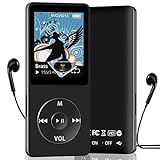 MP3 Player Bluetooth Sport, 32GB Tragbarer HiFi-Sound MP3/MP4 Musik-Player zum Laufen mit FM Radio, Sprachaufzeichnung, Video, Lautsprecher, E-Book, Unterstützt bis 128GB (Kopfhörer enthalten)